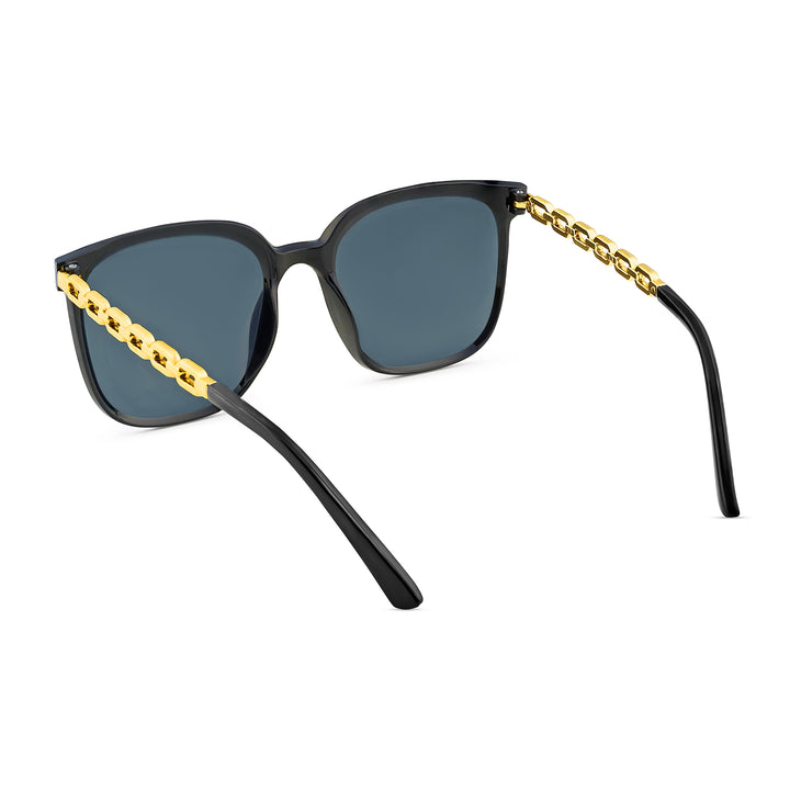 Deme Wayfarer Black and Gold Sunglasses