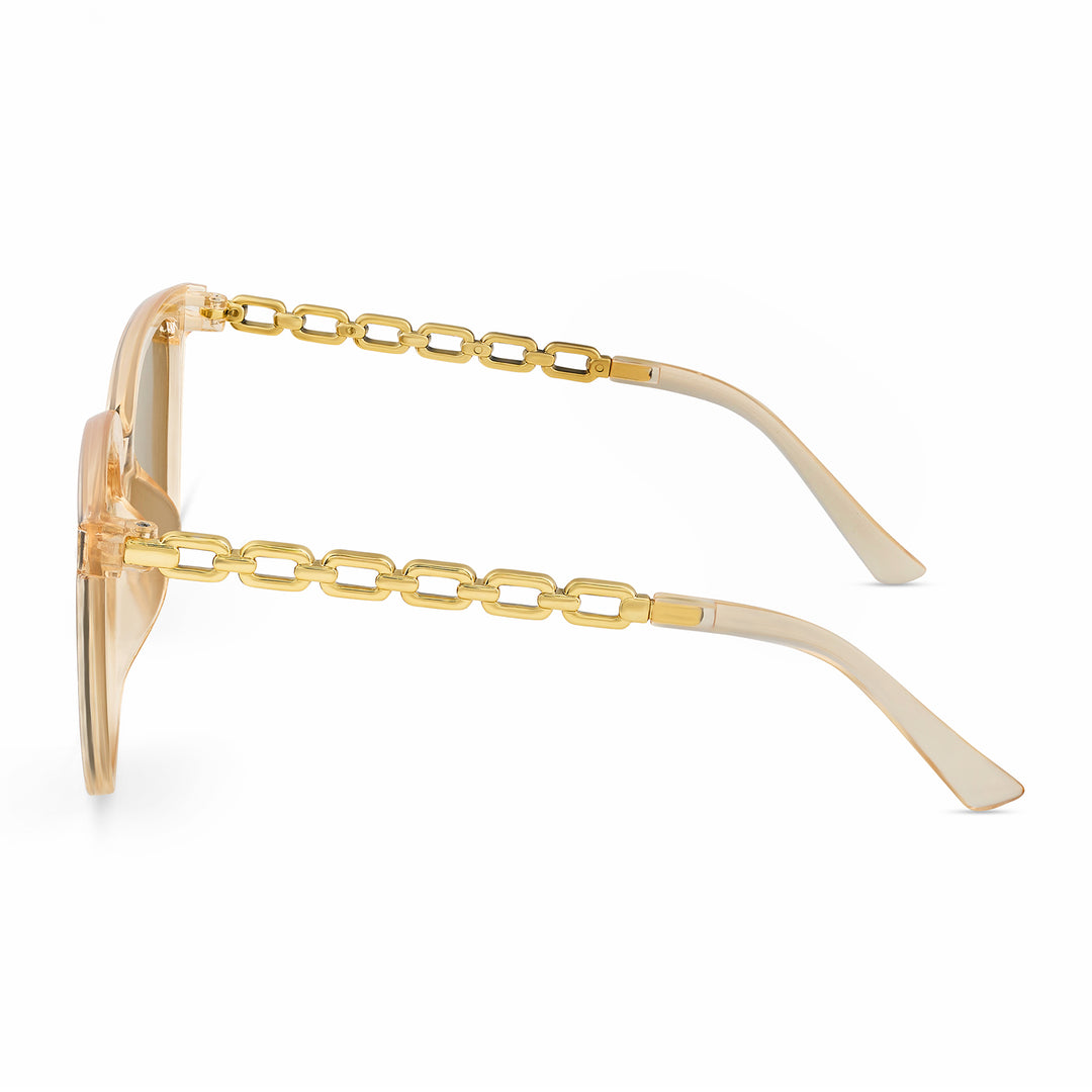 Deme Wayfarer Brown and Gold Sunglasses
