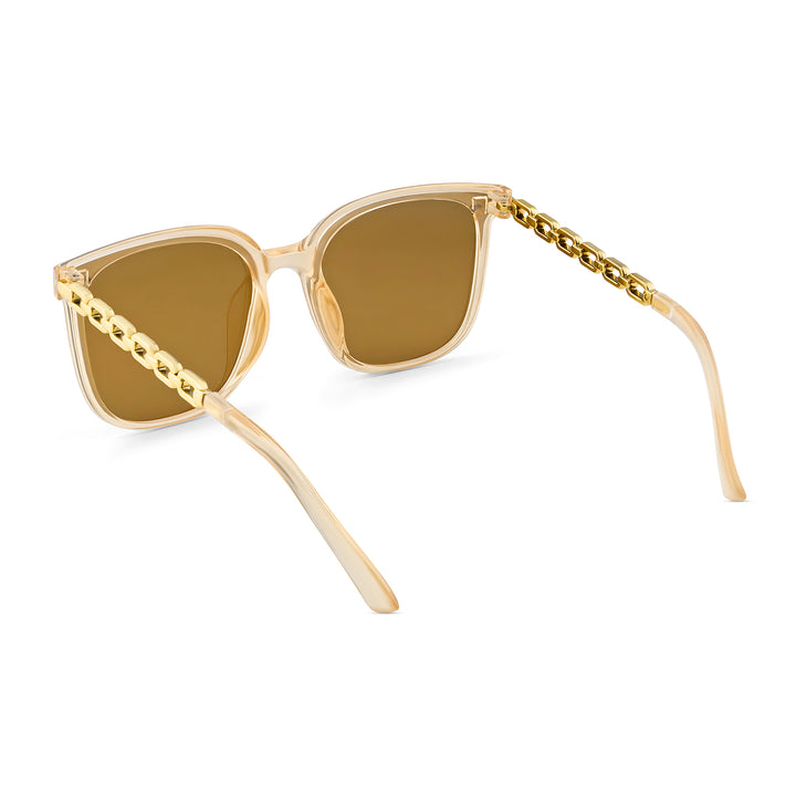 Deme Wayfarer Brown and Gold Sunglasses