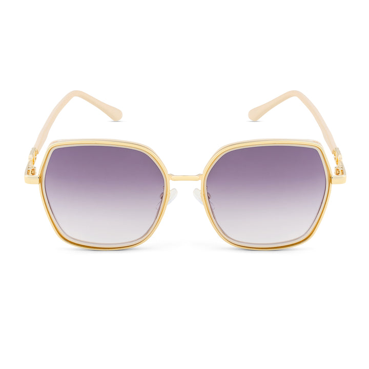 Spectra Purple-Rosegold Oversized Sunglasses