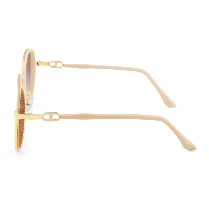 Spectra Purple-Rosegold Oversized Sunglasses