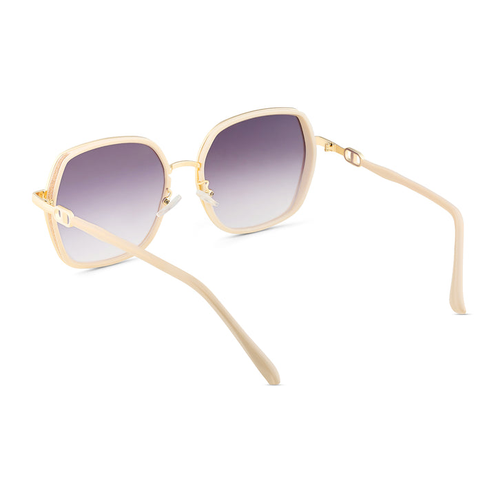 Spectra Purple-Rosegold Oversized Sunglasses