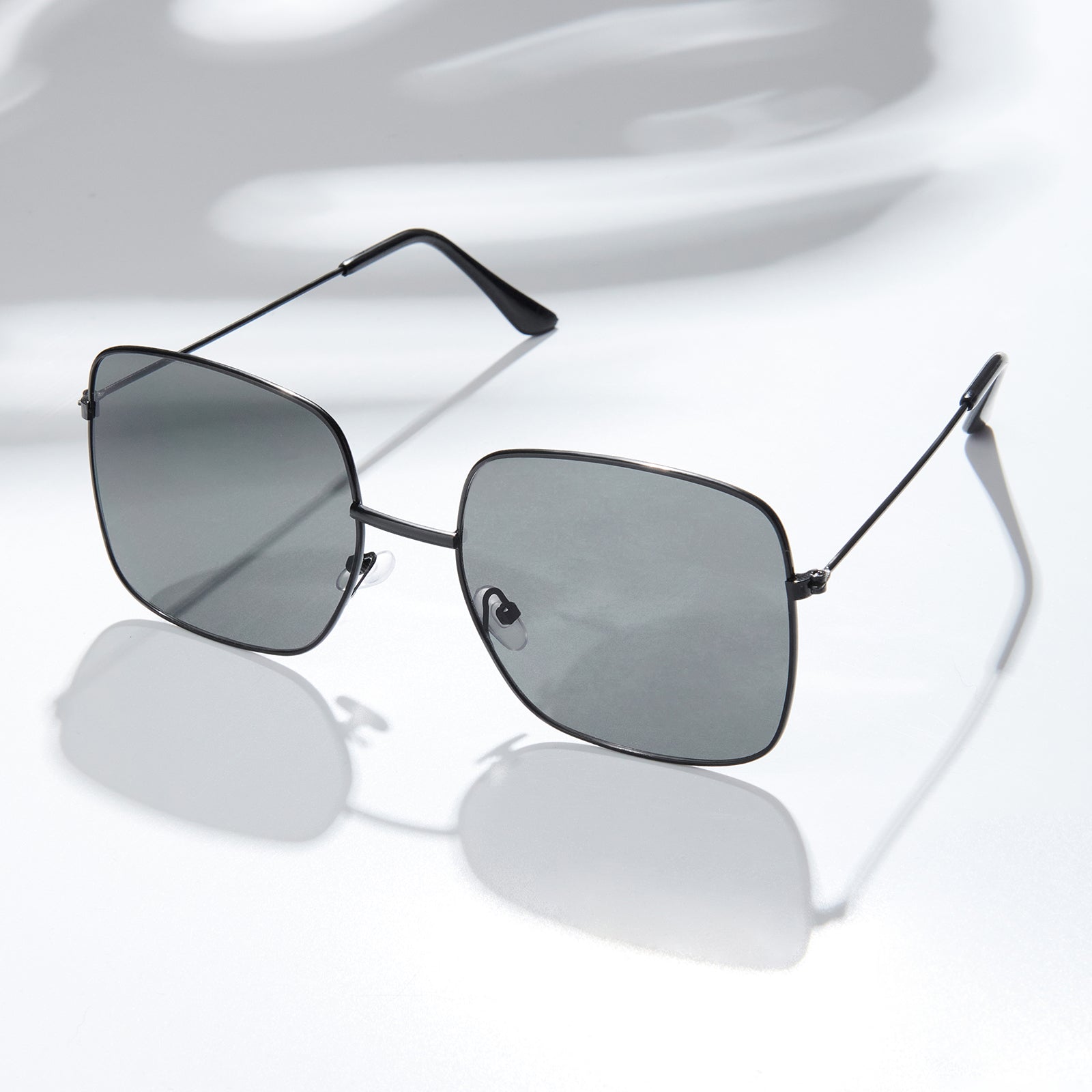 Sunier Polarized Sunglasses 2-Pack - Retro Square Shades For Men & Women, UV400 Protection, Matte Black Frame & Grey Lens