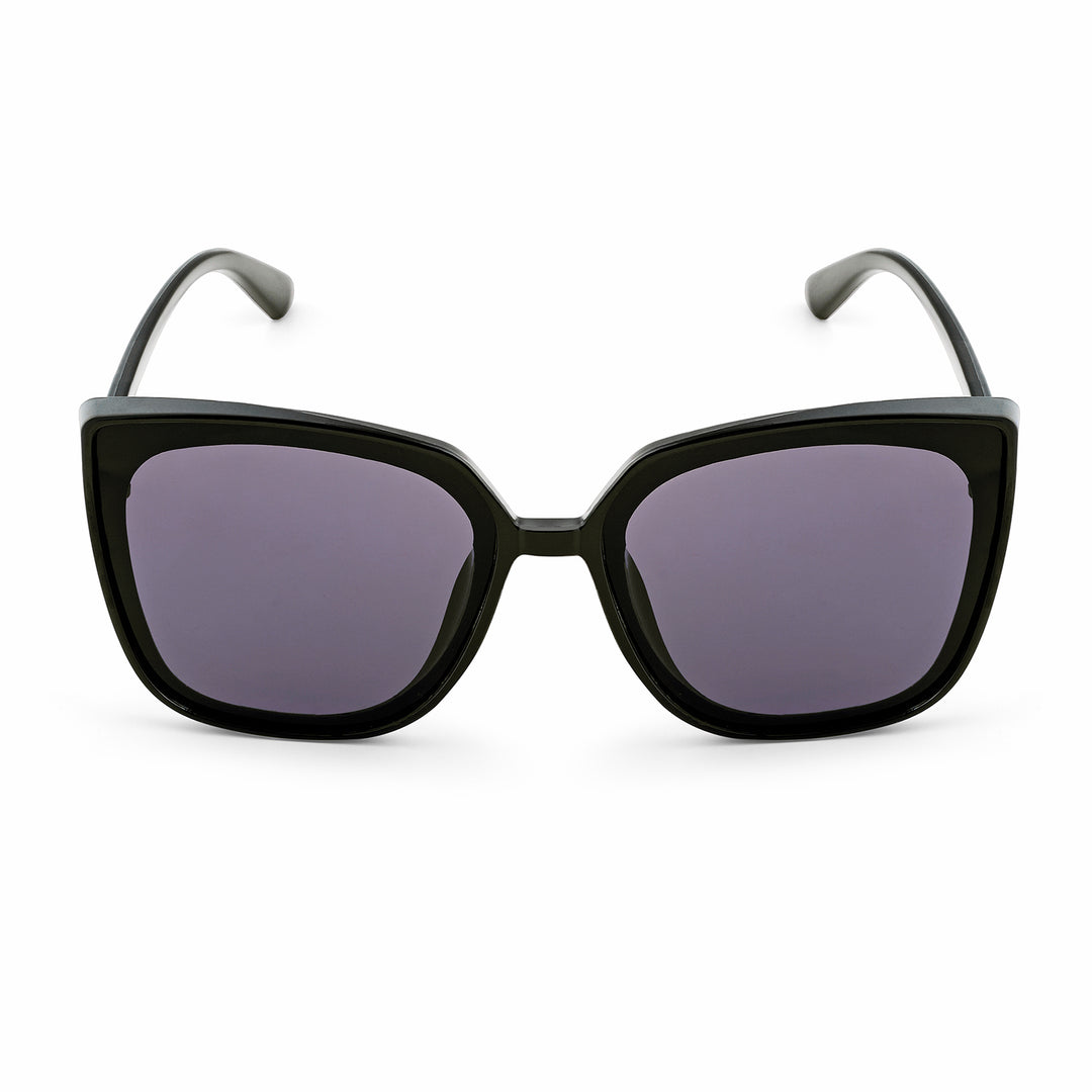 Cardi Cat Eye Black Sunglasses with Gold Accents