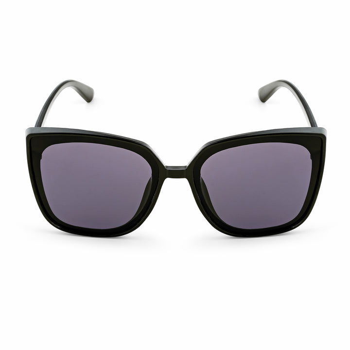 Cardi Cat Eye Black Sunglasses with Gold Accents