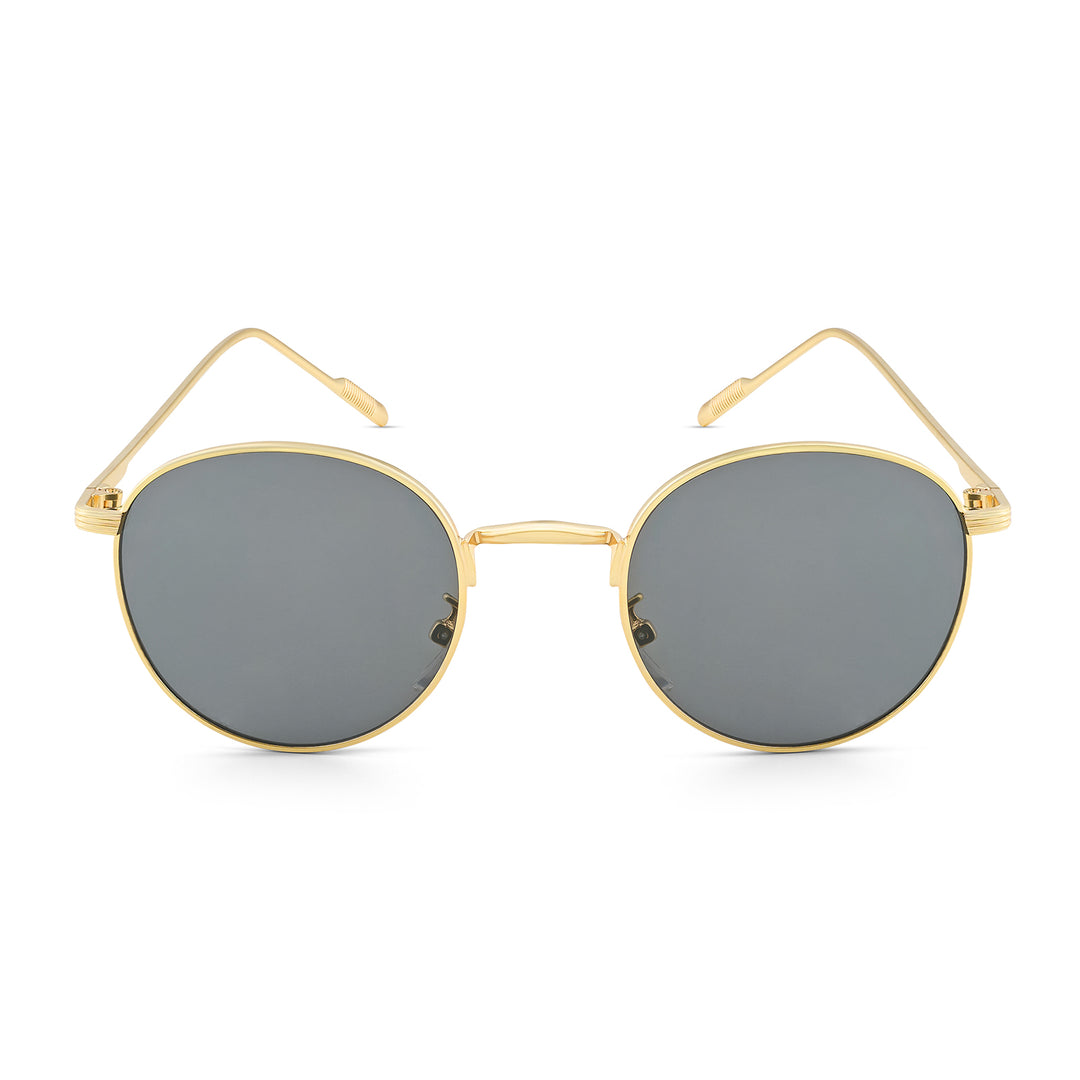 Gaze Round Black Ombre Lens Gold Frame Sunglasses