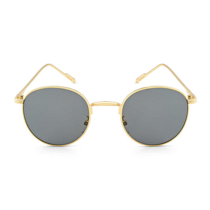 Gaze Round Black Ombre Lens Gold Frame Sunglasses