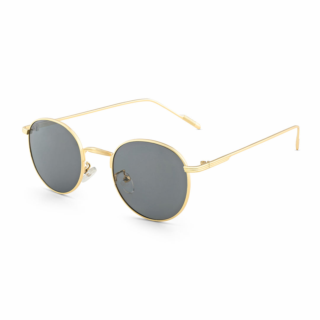 Gaze Round Black Ombre Lens Gold Frame Sunglasses
