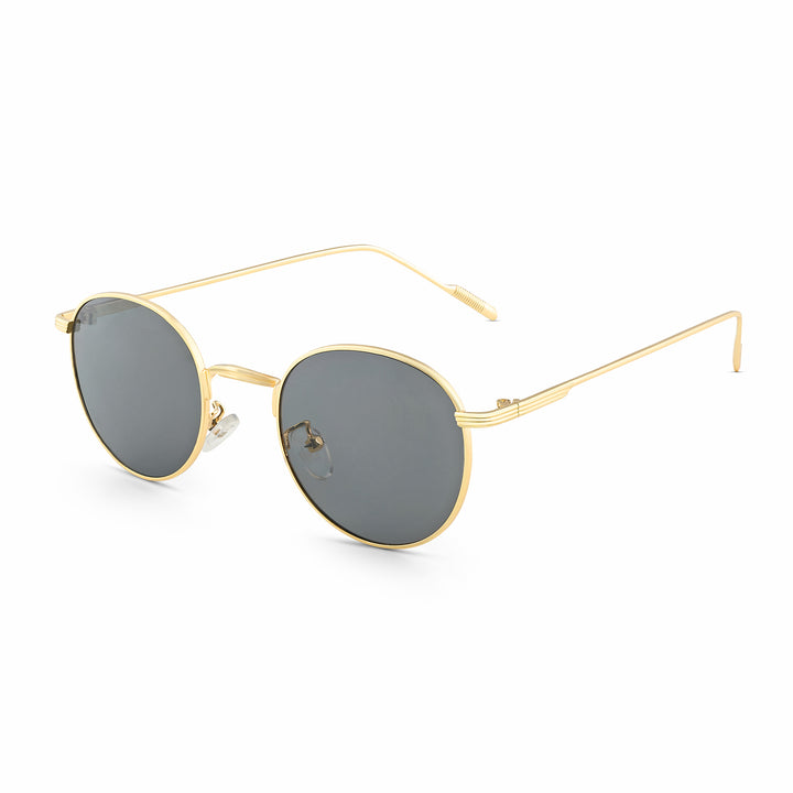 Gaze Round Black Ombre Lens Gold Frame Sunglasses