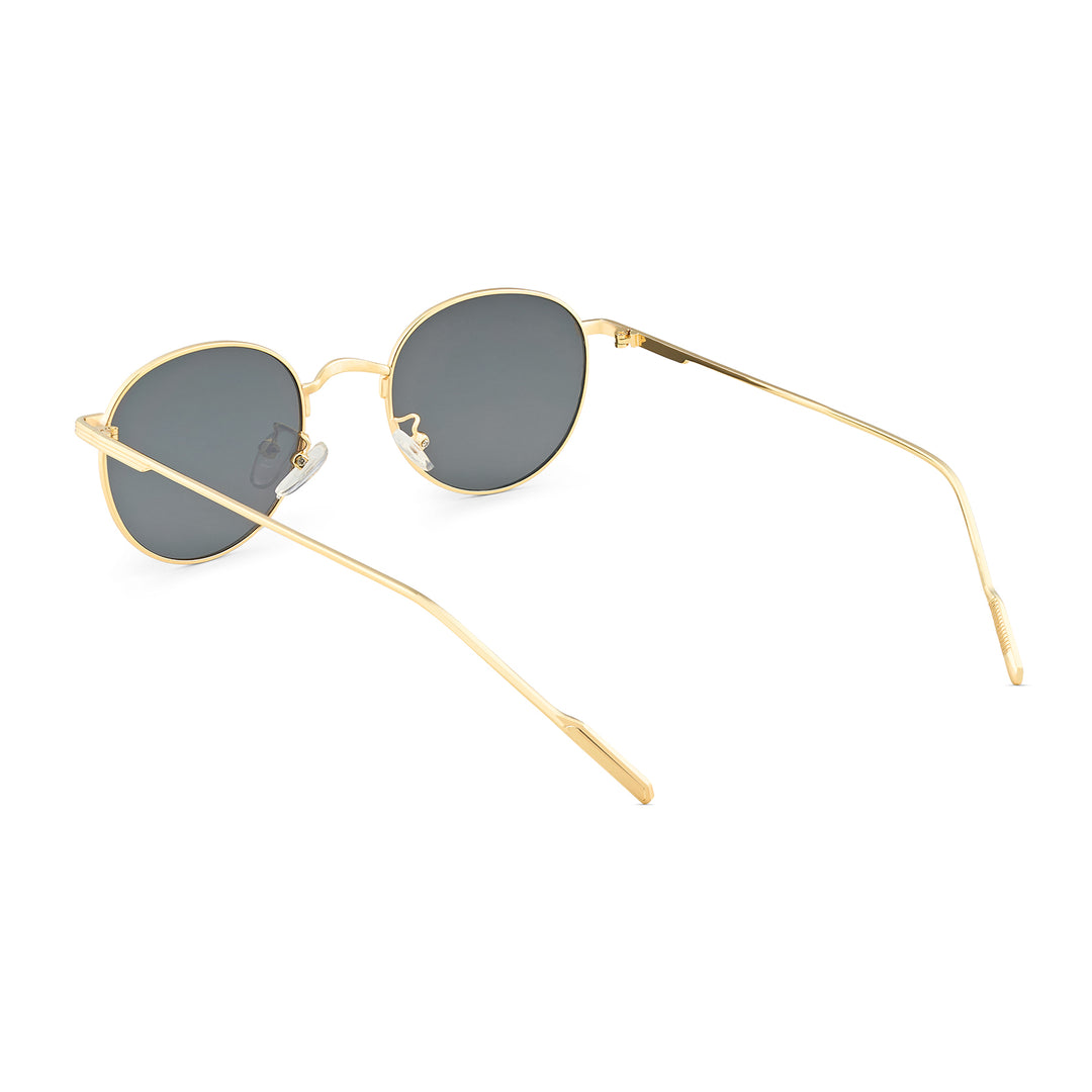 Gaze Round Black Ombre Lens Gold Frame Sunglasses