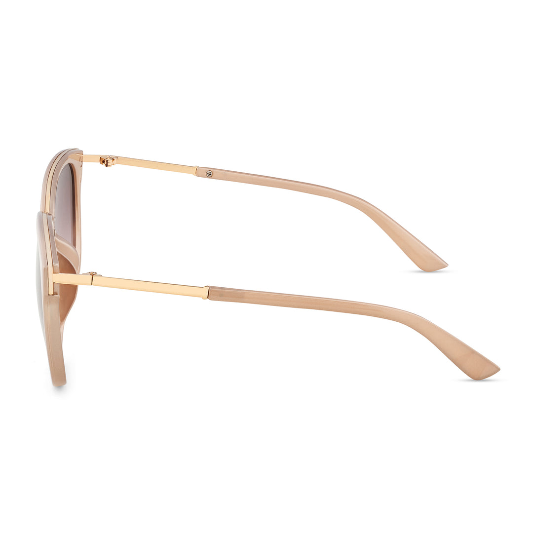 Coastin' Oval Purple Ombre Lens Pink Frame Sunglasses with Gold Accents