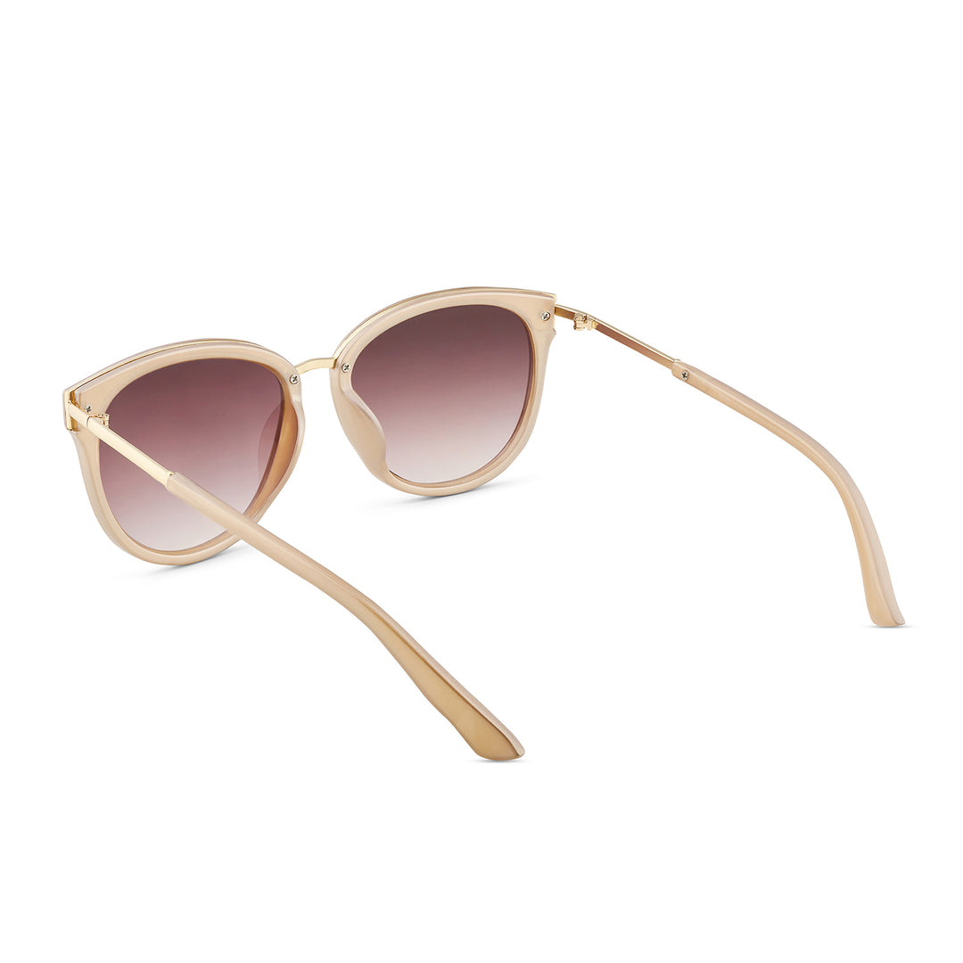 Coastin' Oval Purple Ombre Lens Pink Frame Sunglasses with Gold Accents