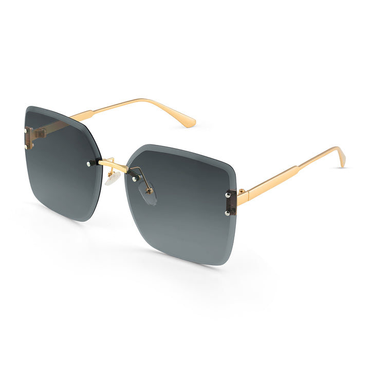 Flare Butterfly Grey Lens Gold Frame Sunglasses