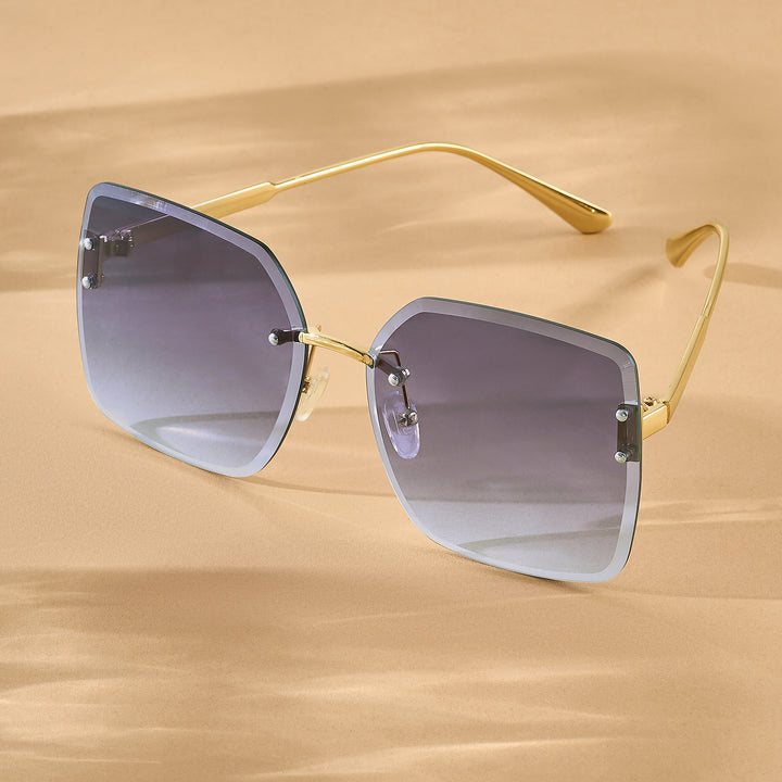 Flare Butterfly Purple Ombre Lens Gold Frame Sunglasses