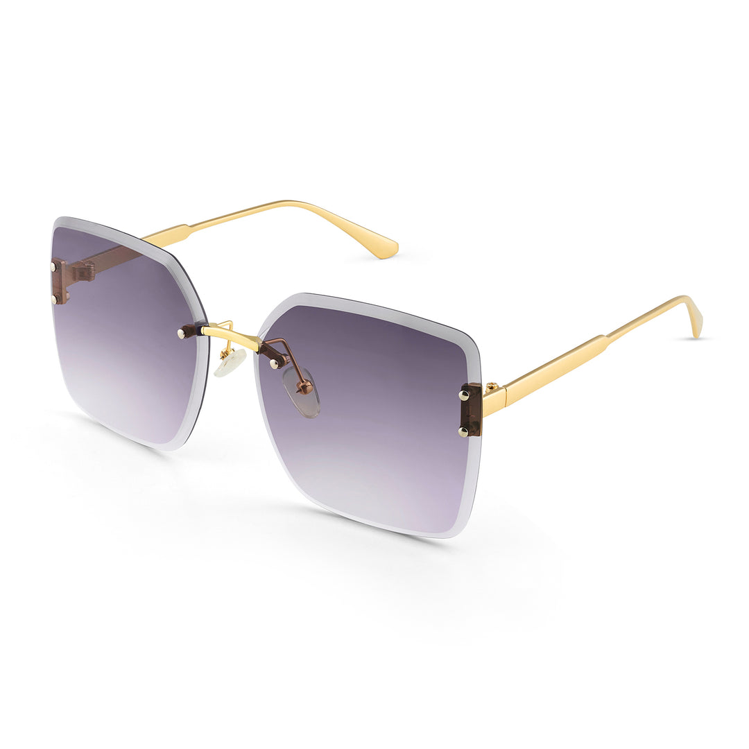 Flare Butterfly Purple Ombre Lens Gold Frame Sunglasses