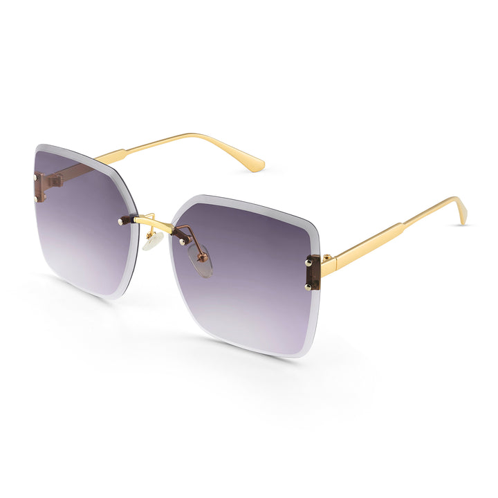 Flare Butterfly Purple Ombre Lens Gold Frame Sunglasses