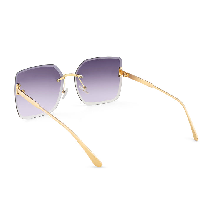 Flare Butterfly Purple Ombre Lens Gold Frame Sunglasses