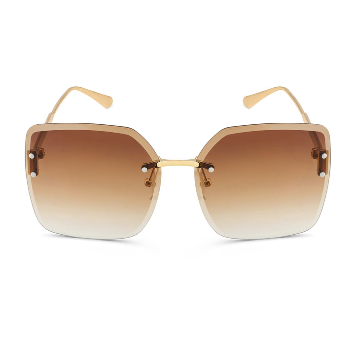 Flare Butterfly Brown Ombre Lens Gold Frame Sunglasses