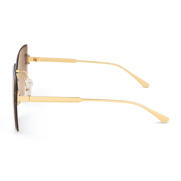 Flare Butterfly Brown Ombre Lens Gold Frame Sunglasses