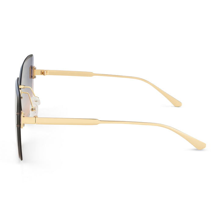 Flare Butterfly Purple and Brown Ombre Lens Gold Frame Sunglasses