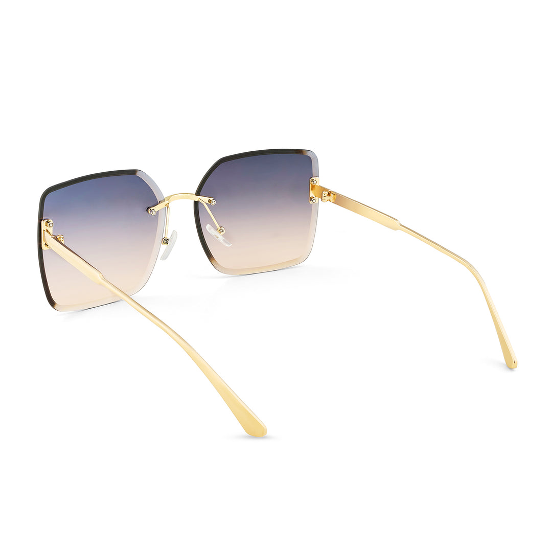 Flare Butterfly Purple and Brown Ombre Lens Gold Frame Sunglasses