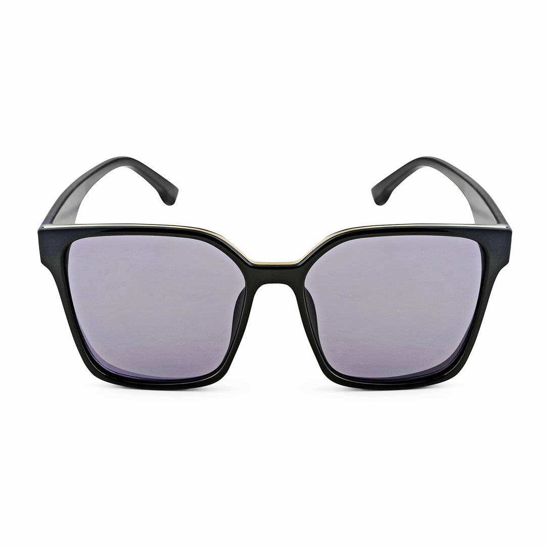 Cali Square Cateye Black Grey Lens Black Frame Sunglasses