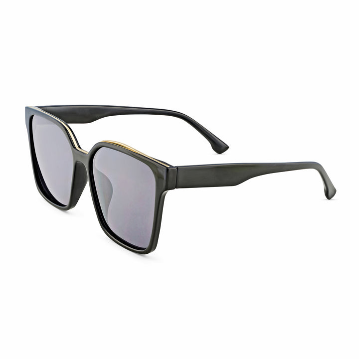 Cali Square Cateye Black Grey Lens Black Frame Sunglasses