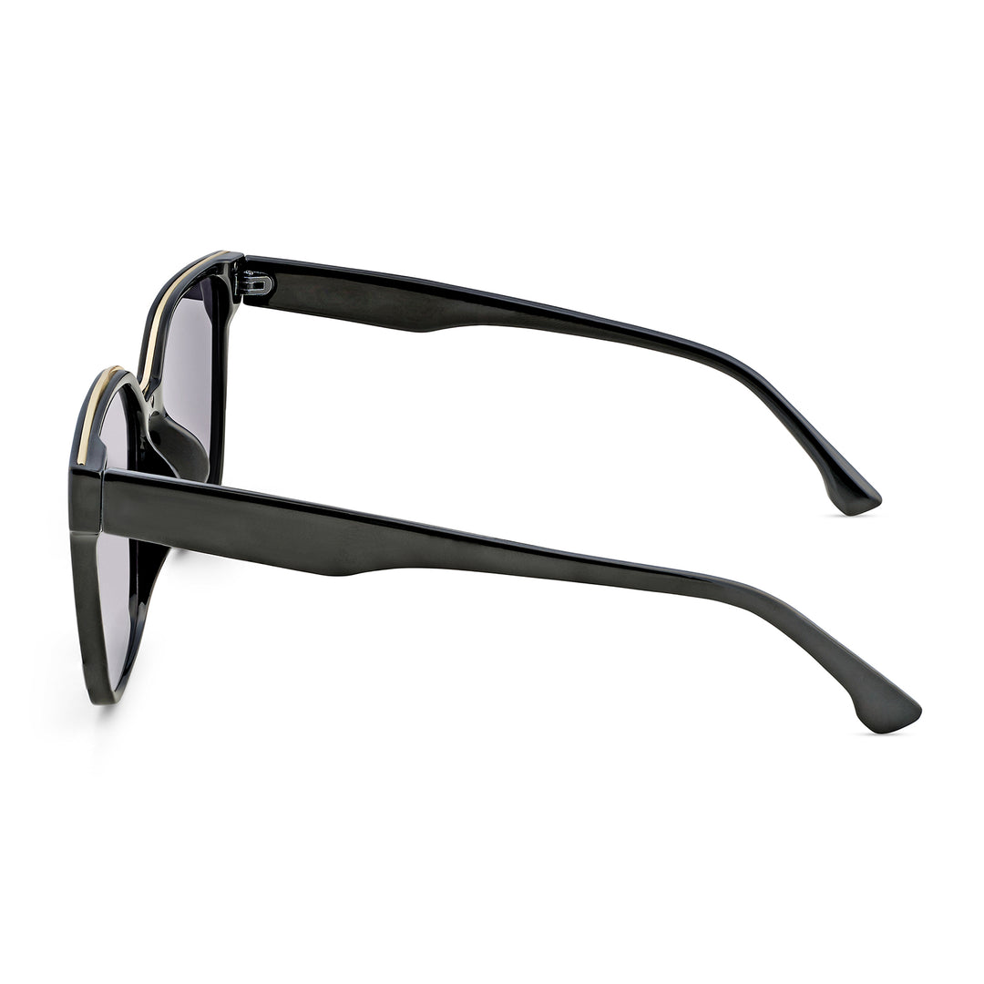 Cali Square Cateye Black Grey Lens Black Frame Sunglasses