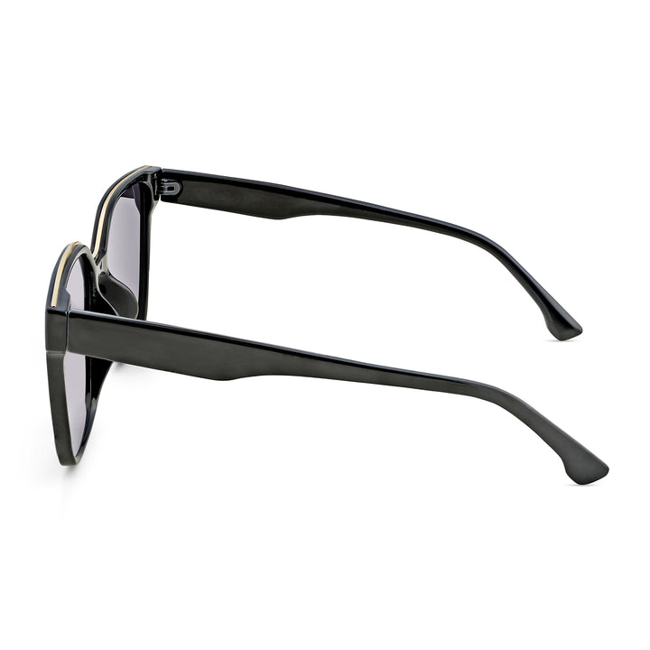 Cali Square Cateye Black Grey Lens Black Frame Sunglasses