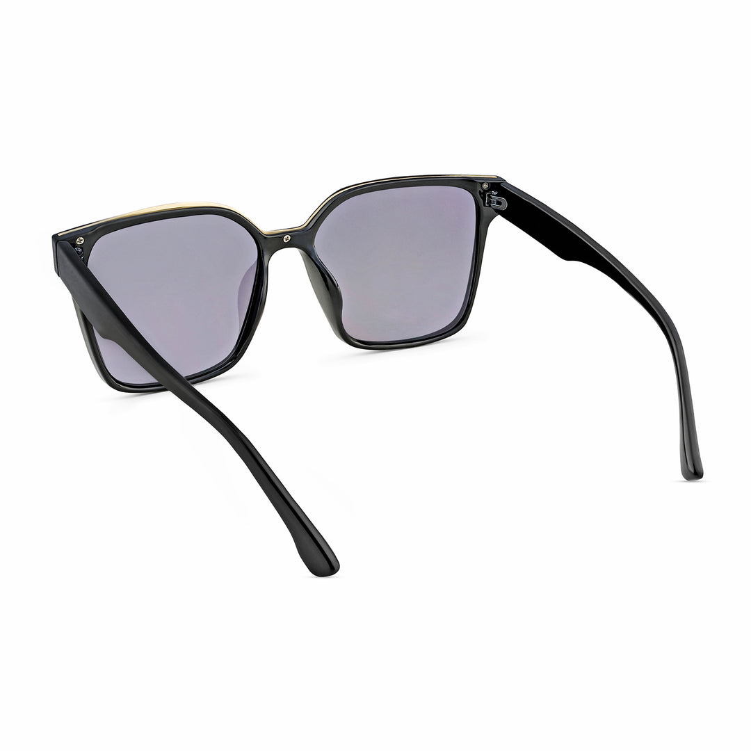Cali Square Cateye Black Grey Lens Black Frame Sunglasses
