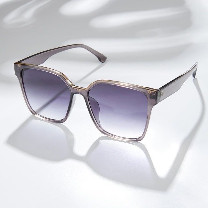 Cali Square Cateye Blue Lens Grey Frame Sunglasses