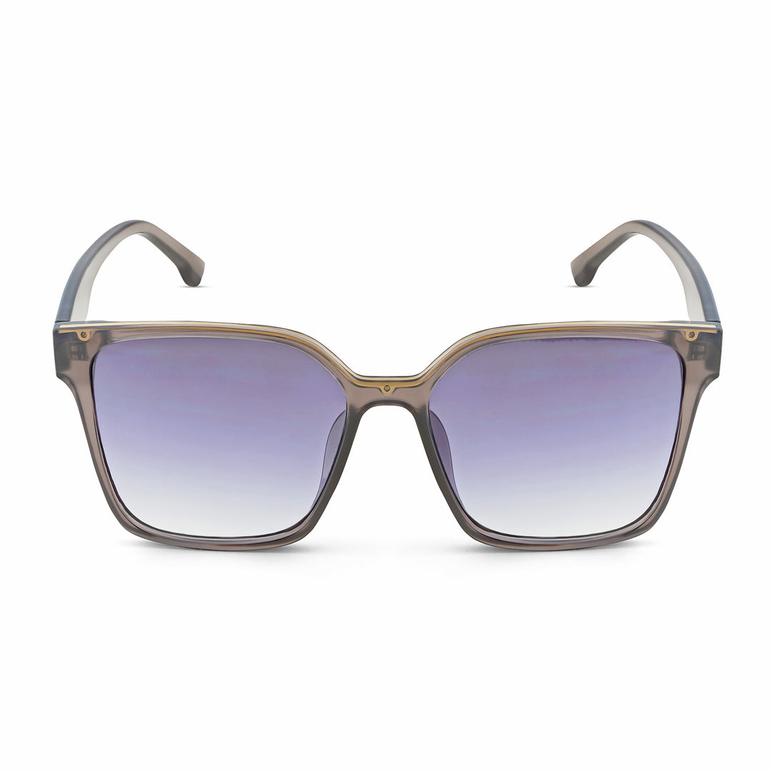 Cali Square Cateye Blue Lens Grey Frame Sunglasses