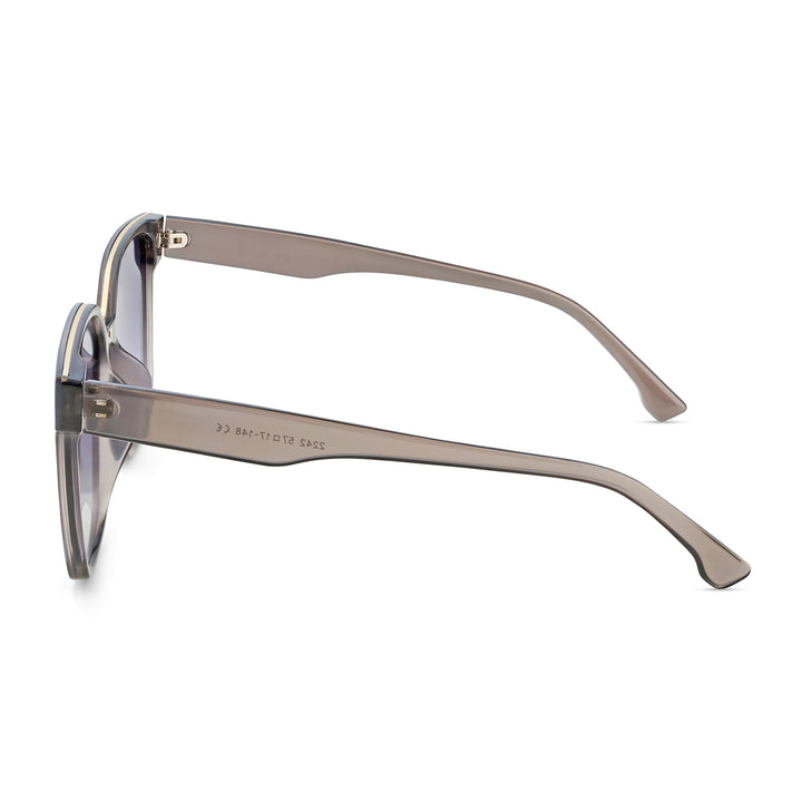 Cali Square Cateye Blue Lens Grey Frame Sunglasses