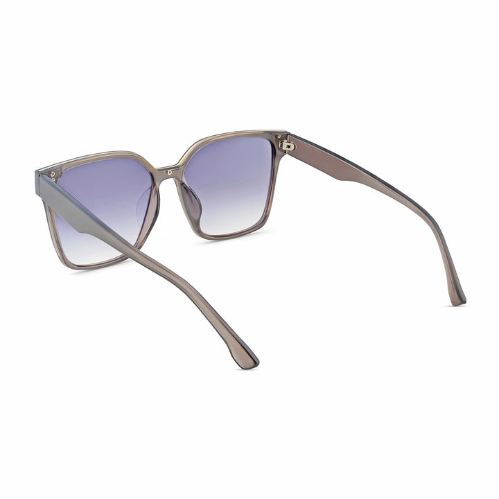 Cali Square Cateye Blue Lens Grey Frame Sunglasses