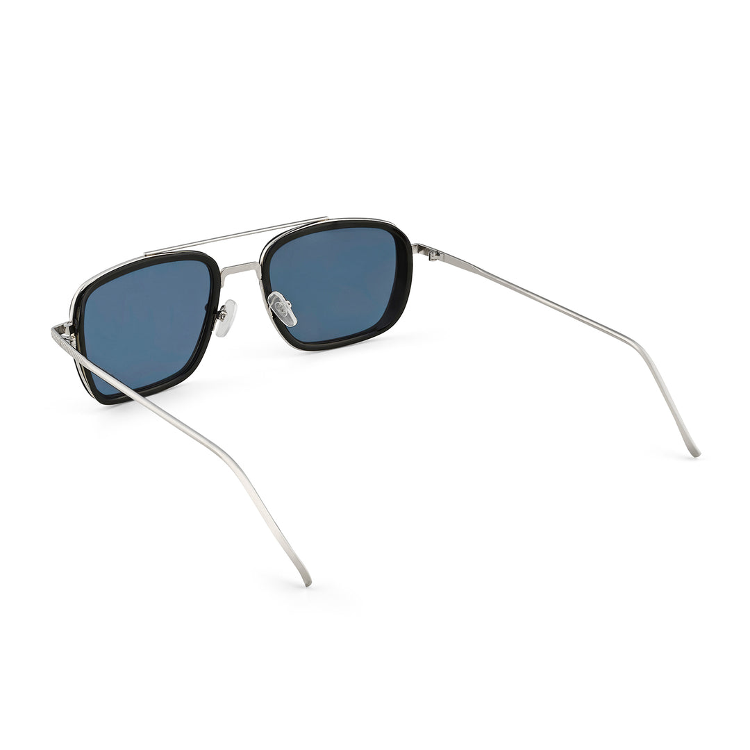 サングラス ^ONE BRILLIANT^ JackOB366Black Silver Jack-OB366-Black Silve Metal Glint - Silver Black Square Sunglasses - RB2436