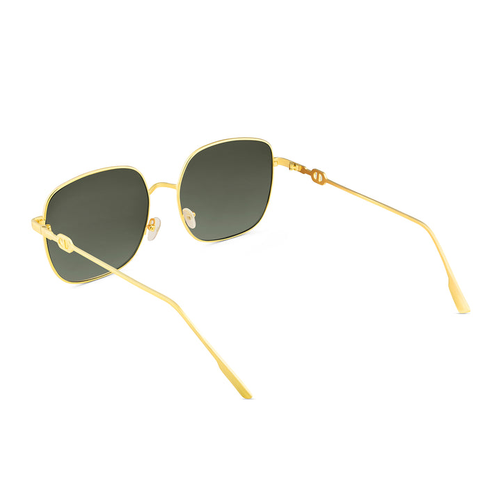 Sunkissed Square Dark Brown and Gold Oversized Sunglasses