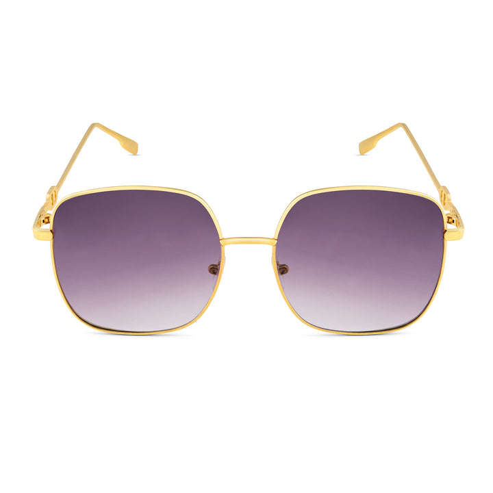 Sunkissed Square Purple and Gold Oversized Sunglasses