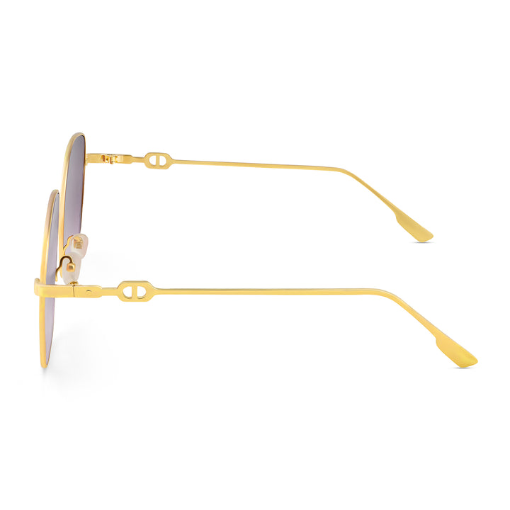 Sunkissed Square Purple and Gold Oversized Sunglasses