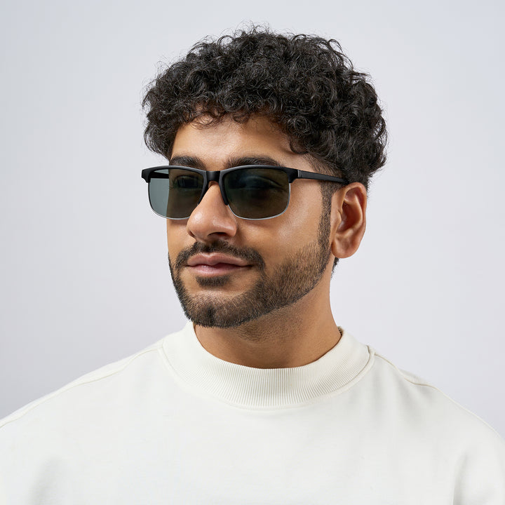 Vogue Rectangular Grey Lens with Black Frame Sunglasses