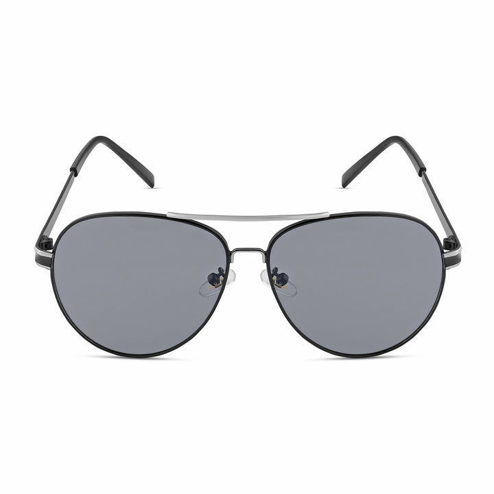 Top Gun Aviators Black Sunglasses with Silver Accents