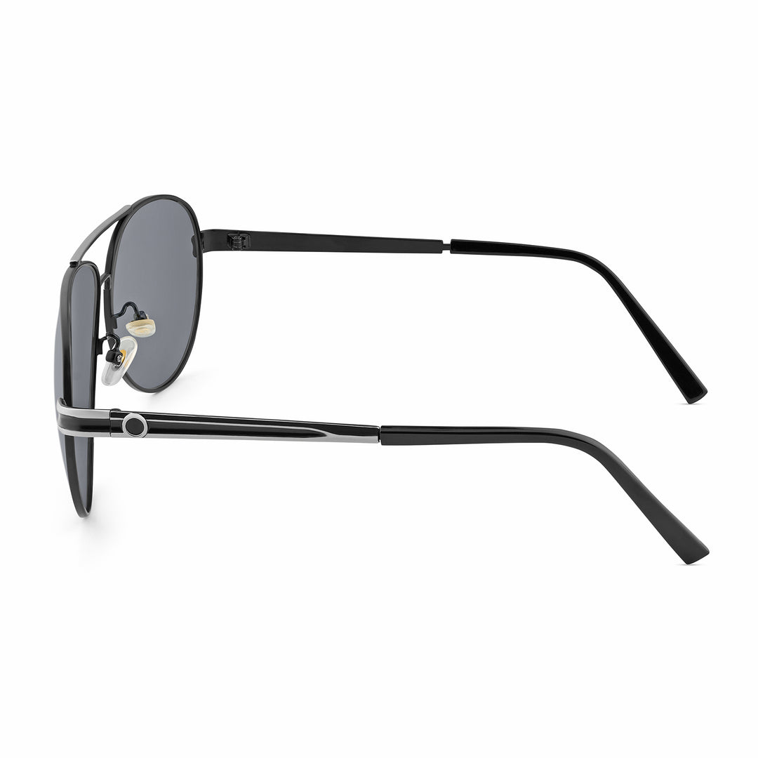 Top Gun Aviators Black Sunglasses with Silver Accents