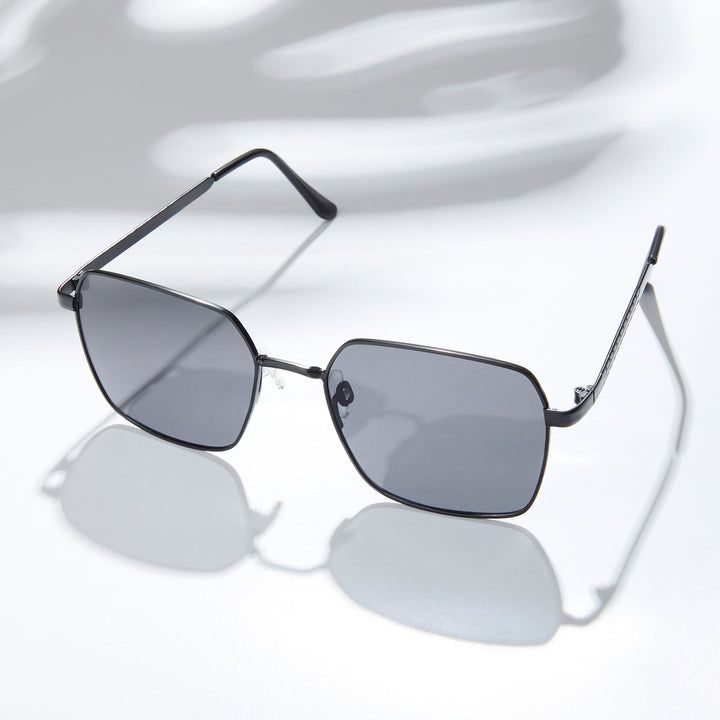 Enigma Square Black and Grey Lens and Black Rimmed Sunglasses
