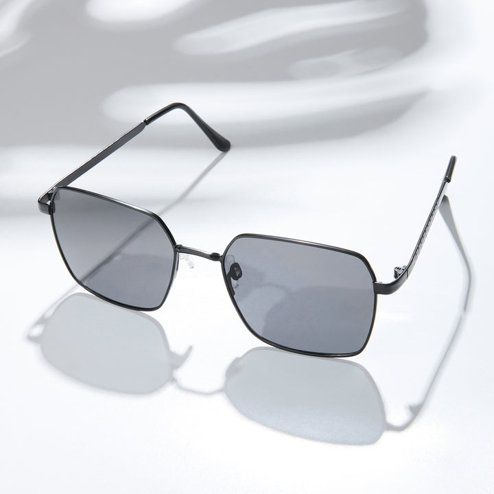 Enigma Square Black and Grey Lens and Ash Grey Rimmed Sunglasses