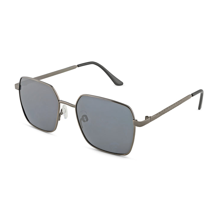 Enigma Square Black and Grey Lens and Ash Grey Rimmed Sunglasses