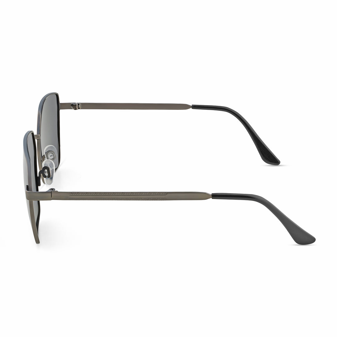 Enigma Square Black and Grey Lens and Ash Grey Rimmed Sunglasses