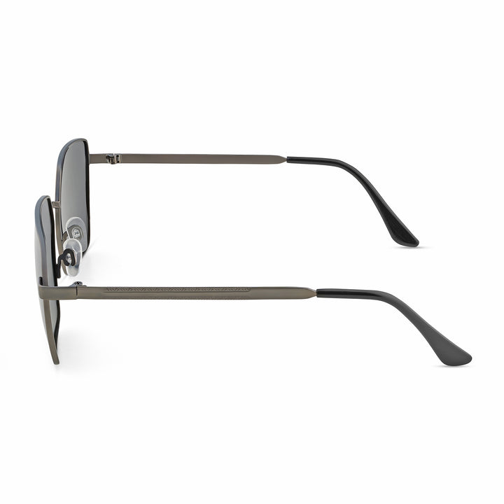 Enigma Square Black and Grey Lens and Ash Grey Rimmed Sunglasses