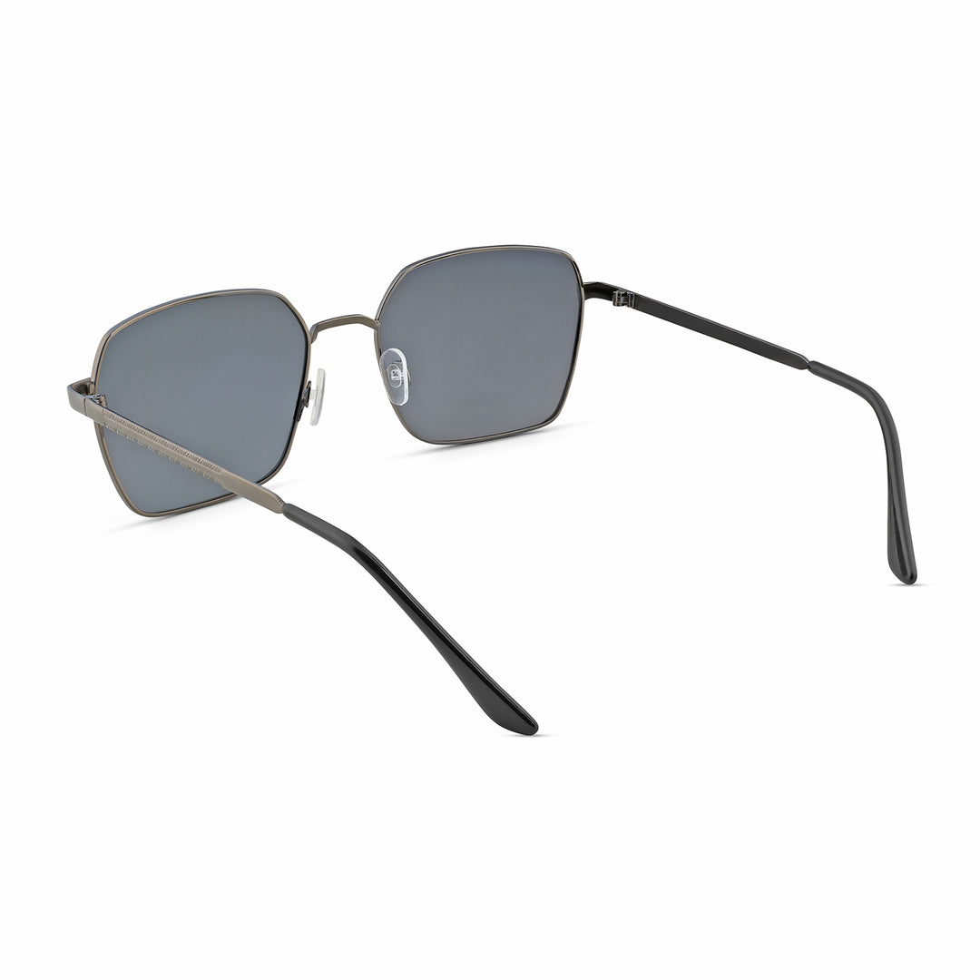 Enigma Square Black and Grey Lens and Ash Grey Rimmed Sunglasses