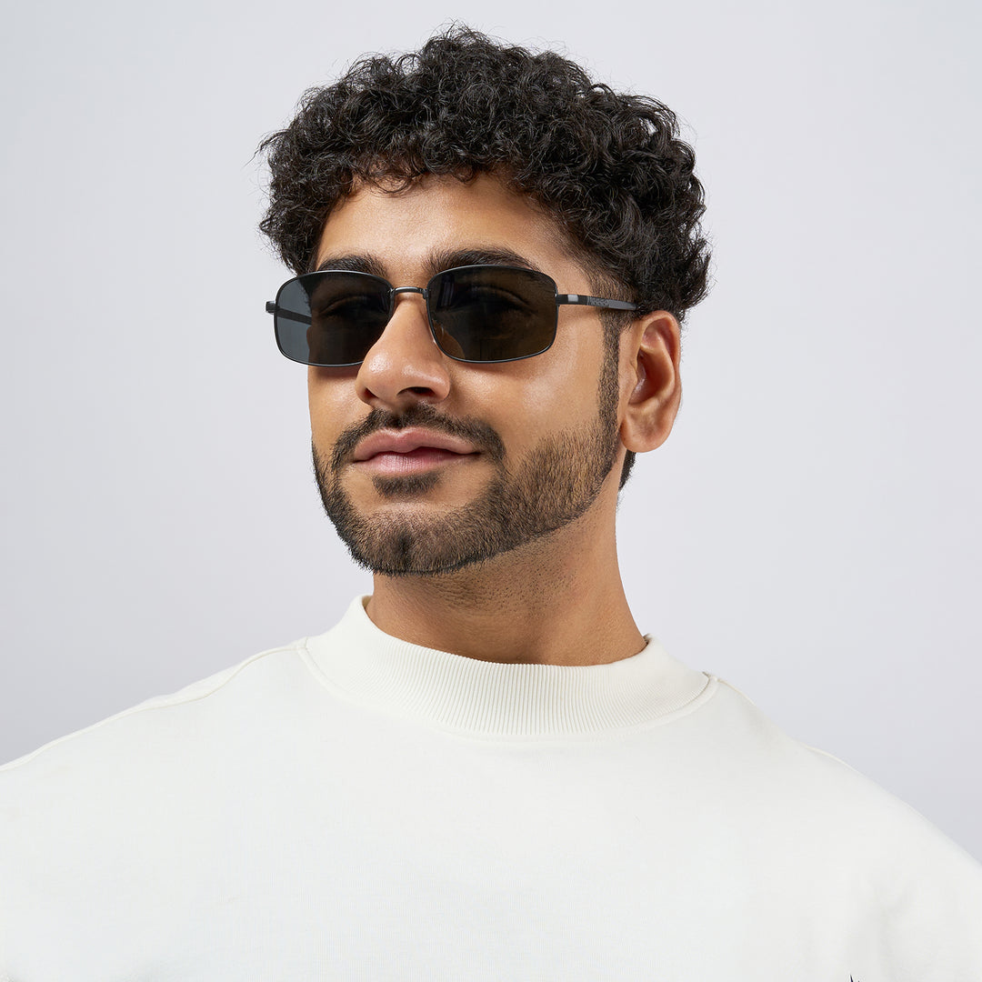 Venus Rectangular Black Grey Lens and Black Frame
