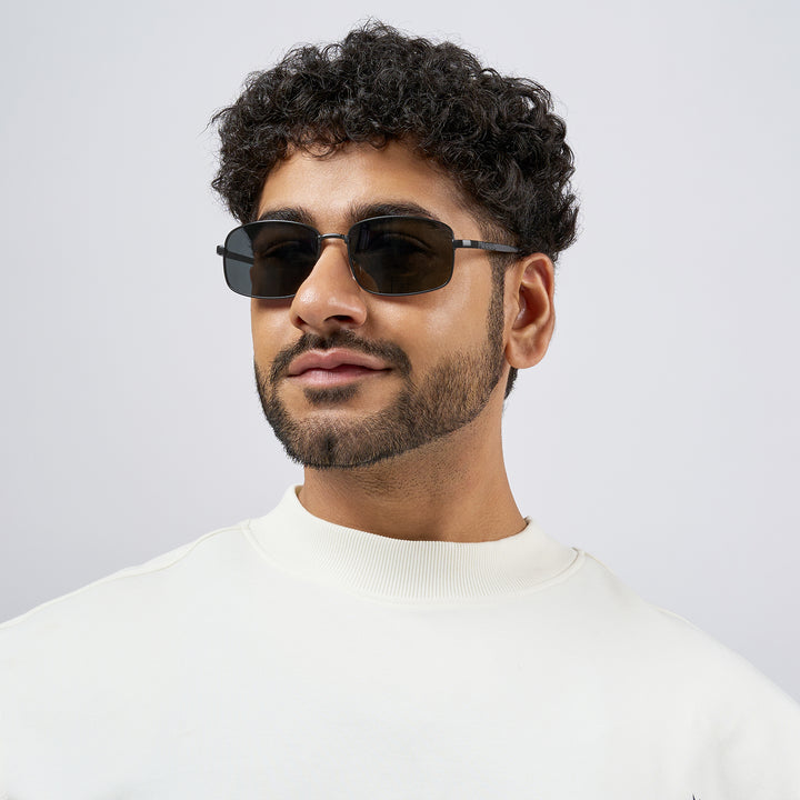 Venus Rectangular Black Grey Lens and Black Frame