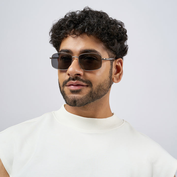 Venus Rectangular Black Grey Lens and Ash Grey Frame